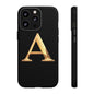 Custom Phone Case with Gold Letter A, Monogrammed Gift, Tough Protective Case, Personalized Phone Accessory, Unique Phone Cover