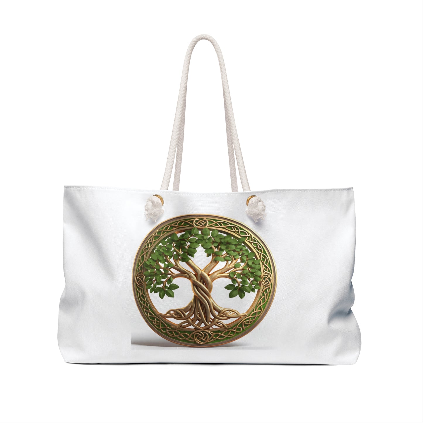 Earthy Celtic Tree Weekender Bag, Large Tote for Travel, Beach, Gym, Gifts for Nature Lovers, Boho Style, Eco-Friendly