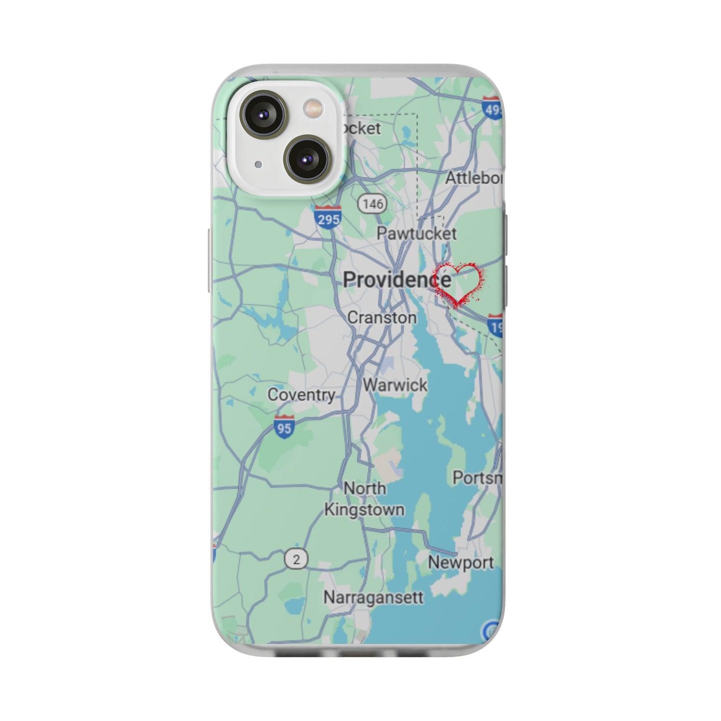 Providence Heart Map Phone Case - Custom Flexible Smartphone Protector, Gift for Her, Map Lover's Accessory, Personalized Case, Travel [...]