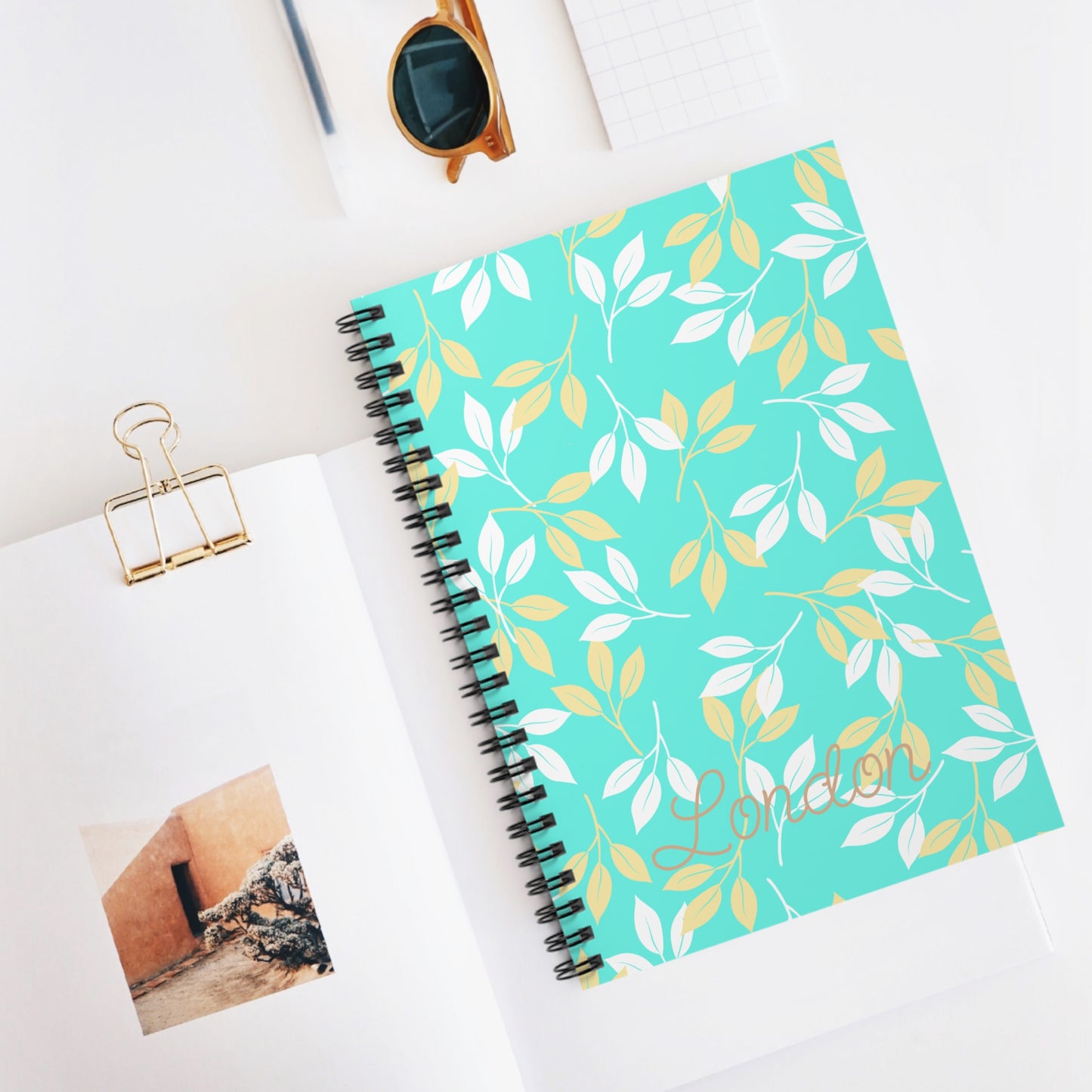 Leafy Vibes Spiral Notebook - Cute Journal for Thoughts, Doodles, and Lists, Perfect for Gifts, Back to School, or Home Office Use!