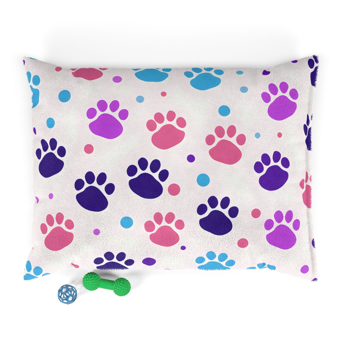 Colorful Paw Print Pet Bed - Cozy Dog & Cat Cushion, Decorative Pet Pillow, Furry Friend Gift, Plush Pet Bed, Happy Pet Space