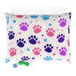Colorful Paw Print Pet Bed - Cozy Dog & Cat Cushion, Decorative Pet Pillow, Furry Friend Gift, Plush Pet Bed, Happy Pet Space