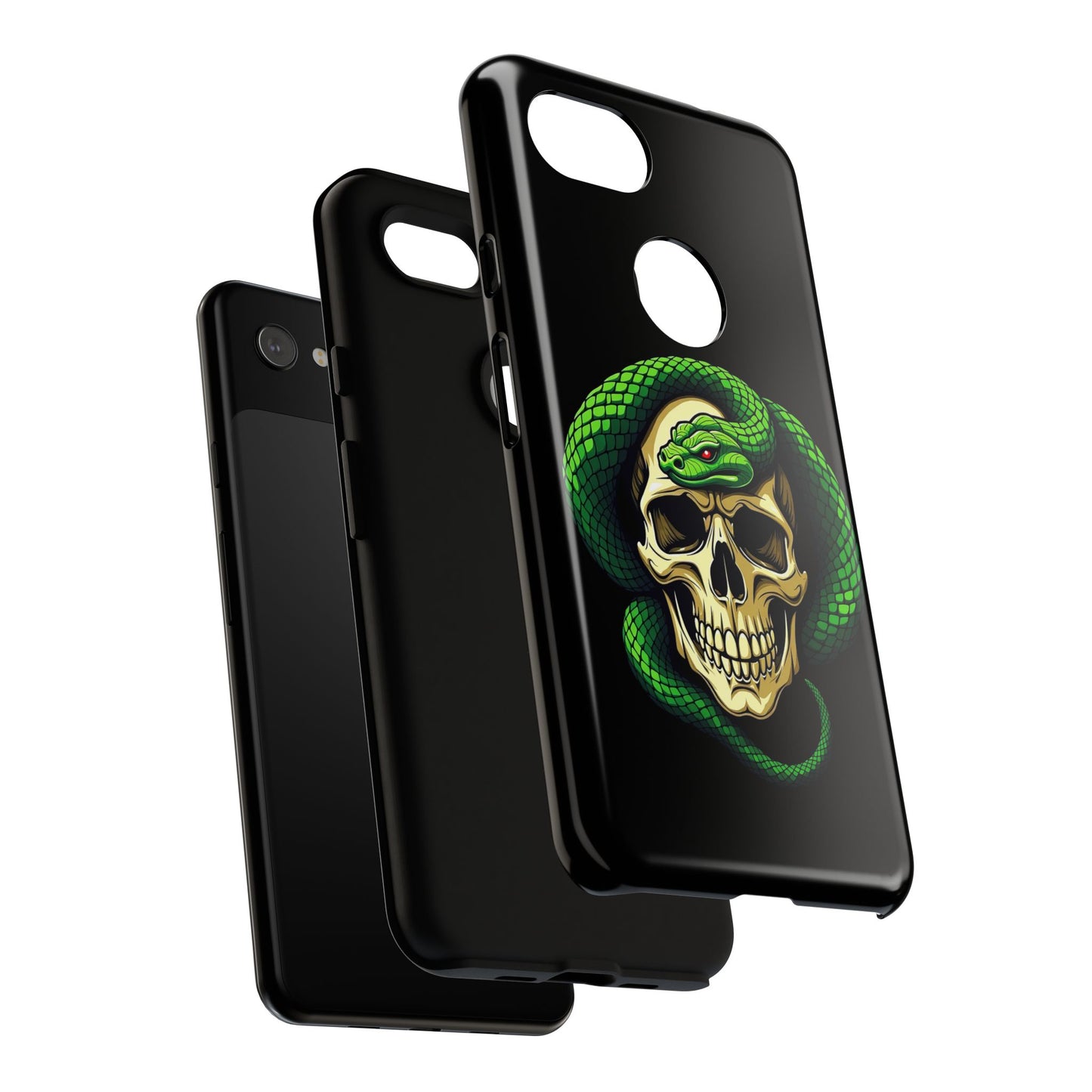Skull & Snake Phone Case | Tough Cases, Protective Cover, Edgy Phone Accessories, Gothic Gift, Halloween Decor
