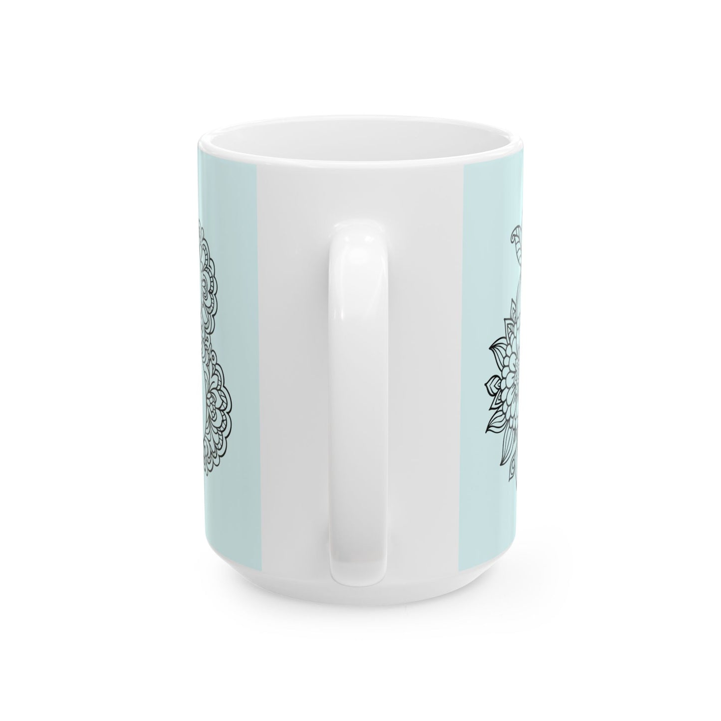 Mandala Design Ceramic Mug -Letter B Relaxing Gift for Tea Lovers, Coffee Enthusiasts, Home Decor, Perfect for Holidays, Zen Vibe