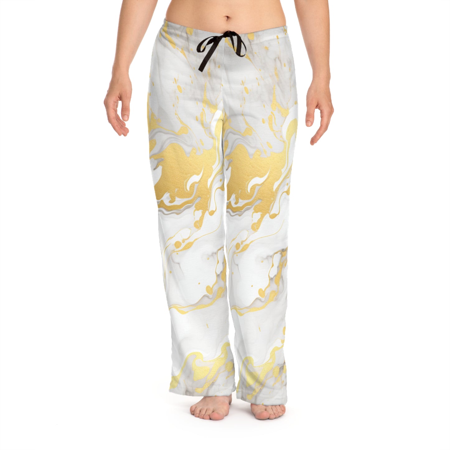 Chic Marble Print Pajama Pants for Comfort and Style, Women's Relaxed Fit
