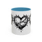 Gothic Heart Mug, Unique Art Coffee Cup for Gifting, Gothic Home Decor, Perfect for Friends, Gothic Style Drinkware