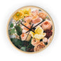 Floral Wall Clock - Elegant Home Decor, Flower Decor, Gift for Flower Lovers