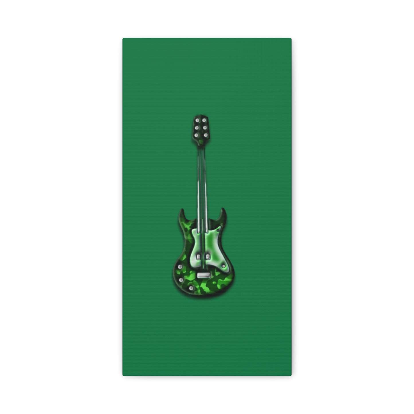 Green Electric Guitar Canvas Art, Music Wall Decor, Rock n Roll Gift, Guitar Lover's Art, Stretched Green Canvas, Home Theater Decor