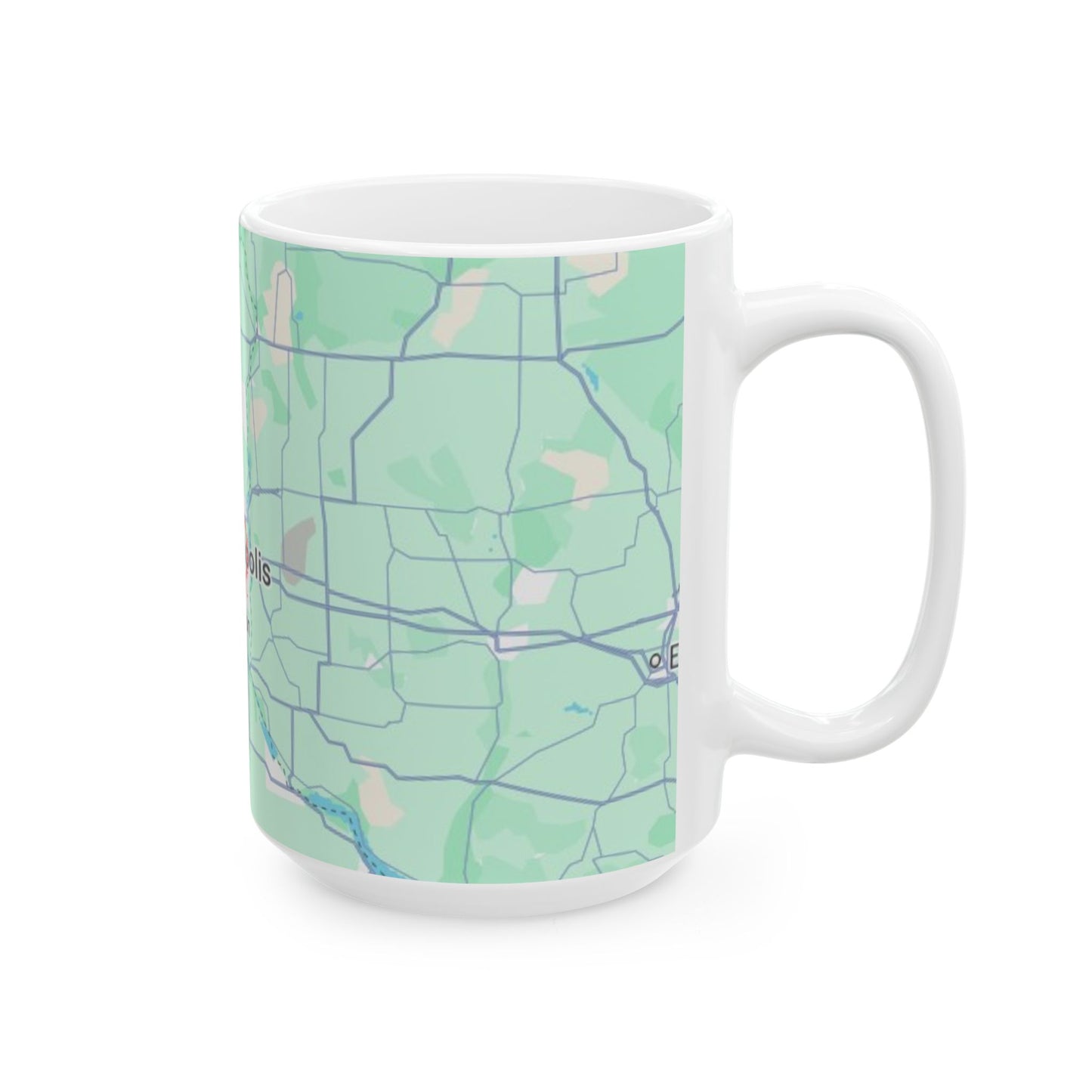 Personalized Map Mug, Custom Map Coffee Cup, Unique Gift for Travelers, Home Decor, Anniversary Present, Heart in Minneapolis