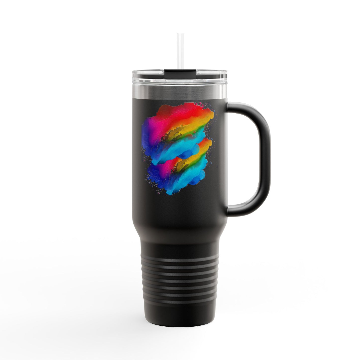 Vibrant Rainbow Insulated Travel Mug | 40oz Leakproof Drinkware for Road Trips, Gifts, Outdoor Adventures, Pride Events, Summer Outings