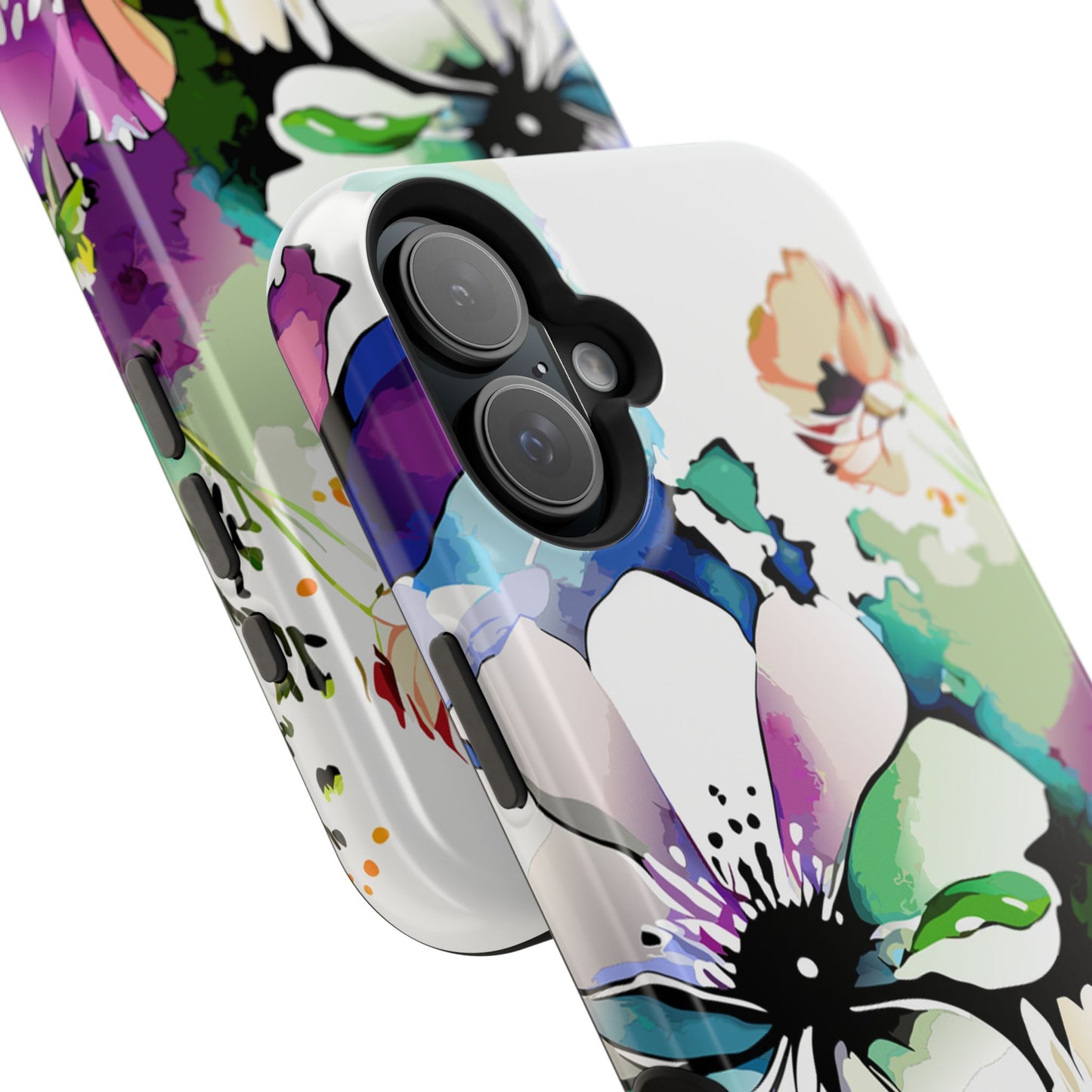 Floral Watercolor Magnetic Phone Case — Impact‑Resistant Protective Cover