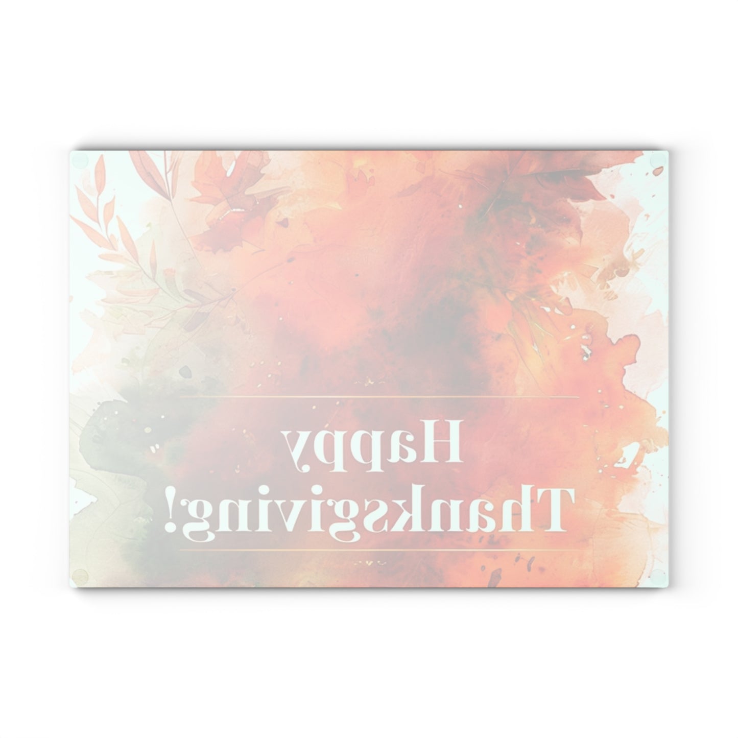 Thanksgiving Glass Cutting Board with Vibrant Autumn Design