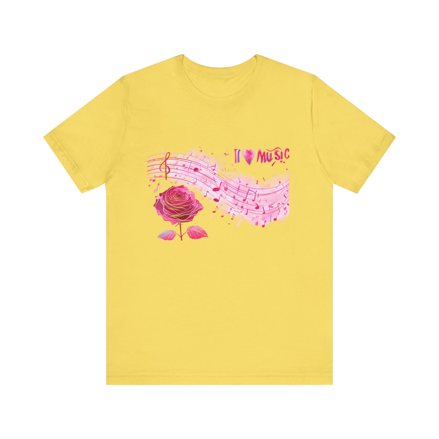 I Love Music Tee, Music Lover Shirt, Floral Music Notes Top