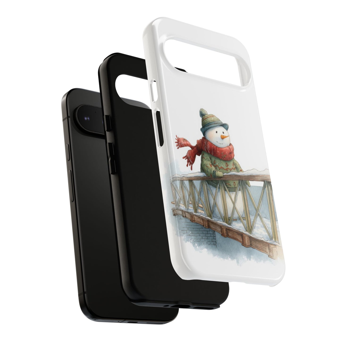 Snowman Phone Case – Winter Holiday Gift, Cute Snowman Design, Winter Accessories, Protective Phone Case, Unique Christmas Present