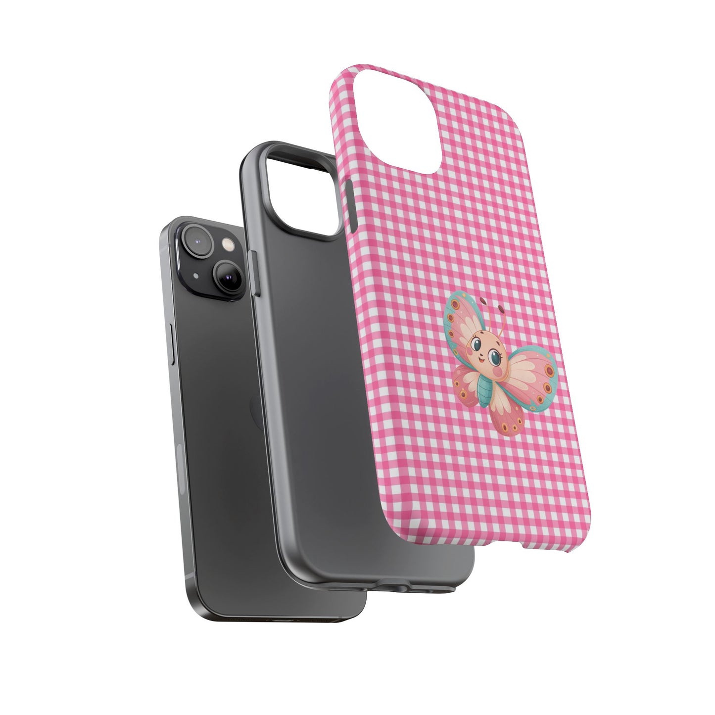 Cute Butterfly Phone Case, Tough Cases, Floral Phone Accessory, Gift for Her, Spring Fashion, Kids' Birthday Present, Pastel Aesthetic
