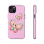 Cute Butterfly Phone Case, Tough Phone Cover, Girly Phone Accessory, Unique Gift for Her, Kids Phone Case, Floral Design Case