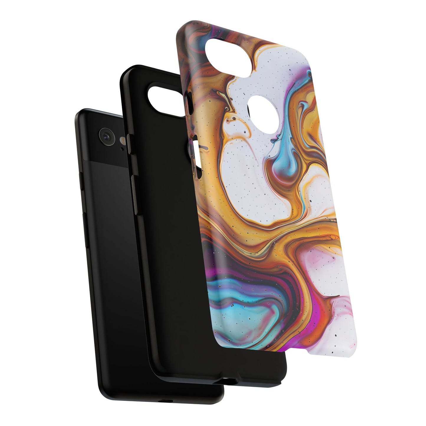 Artistic Phone Case, Tough Cases with Colorful Marble Design