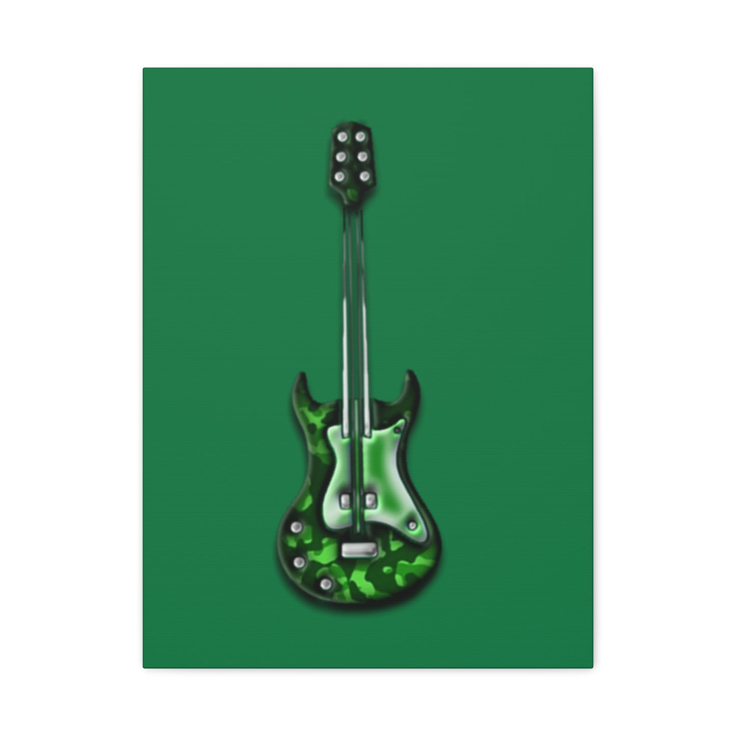 Green Electric Guitar Canvas Art, Music Wall Decor, Rock n Roll Gift, Guitar Lover's Art, Stretched Green Canvas, Home Theater Decor