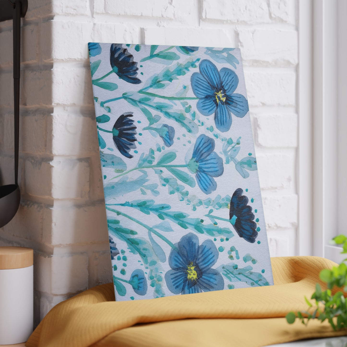 Floral Glass Cutting Board, Kitchen Decor, Housewarming Gift, Wedding Present, Unique Kitchen Accessory, Design for Home