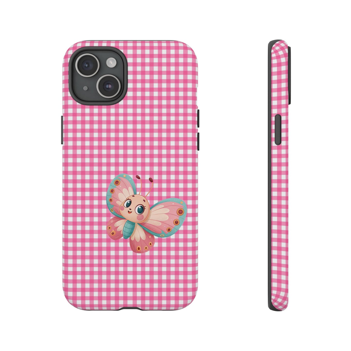 Cute Butterfly Phone Case, Tough Cases, Floral Phone Accessory, Gift for Her, Spring Fashion, Kids' Birthday Present, Pastel Aesthetic