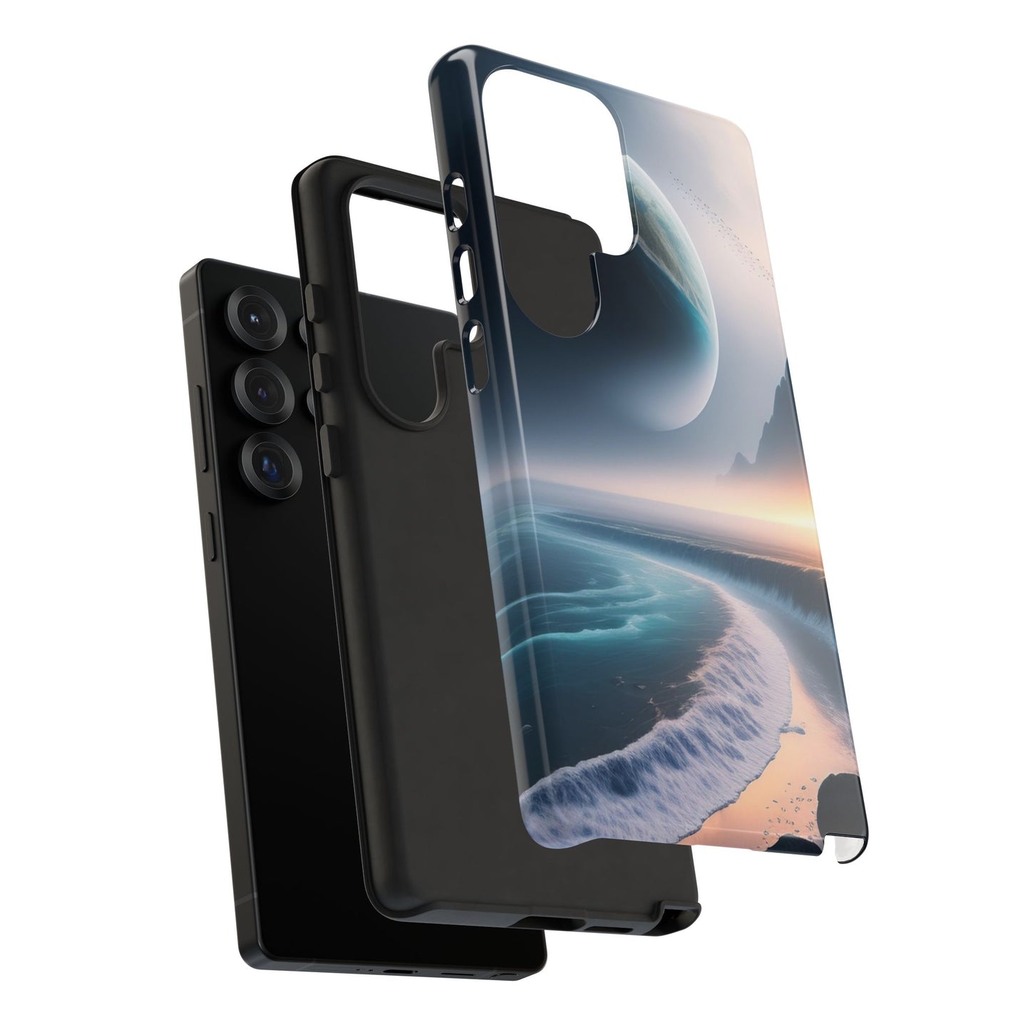 Galaxy Ocean Phone Case — Surreal Planet Beach Tough Case