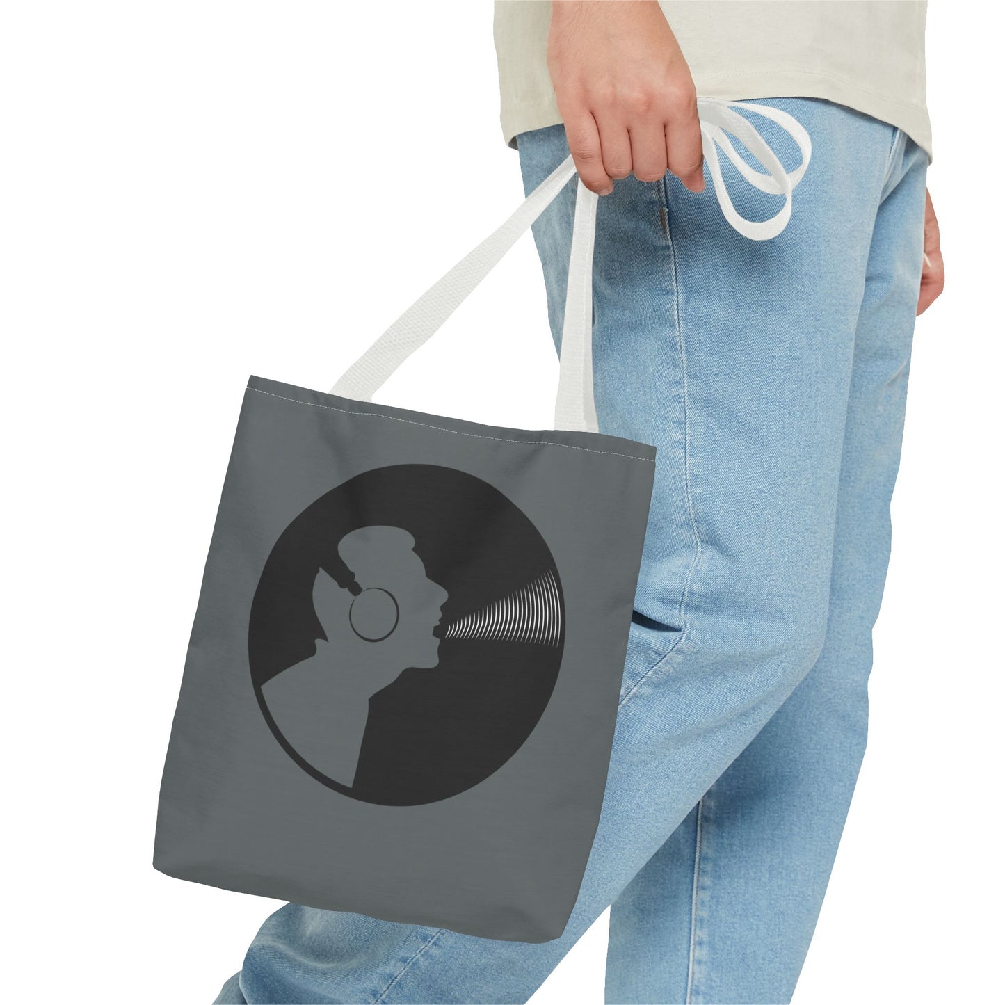 Music Lover's Tote Bag, Stylish Bag for Vinyl Enthusiasts, Gift for Music Lovers, Unique Shopping Tote, Record Player Accessory