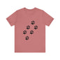 Paw Print Short Sleeve Tee | Unisex Animal Lover Shirt, Pet Owner Gift, Casual Wear, Gifts for Dog Lovers, Comfortable T-Shirt