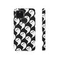Ghost Pattern Phone Case, Cute Ghost Cell Phone Cover, Halloween Accessory, Spooky Gift, Black and White Phone Case
