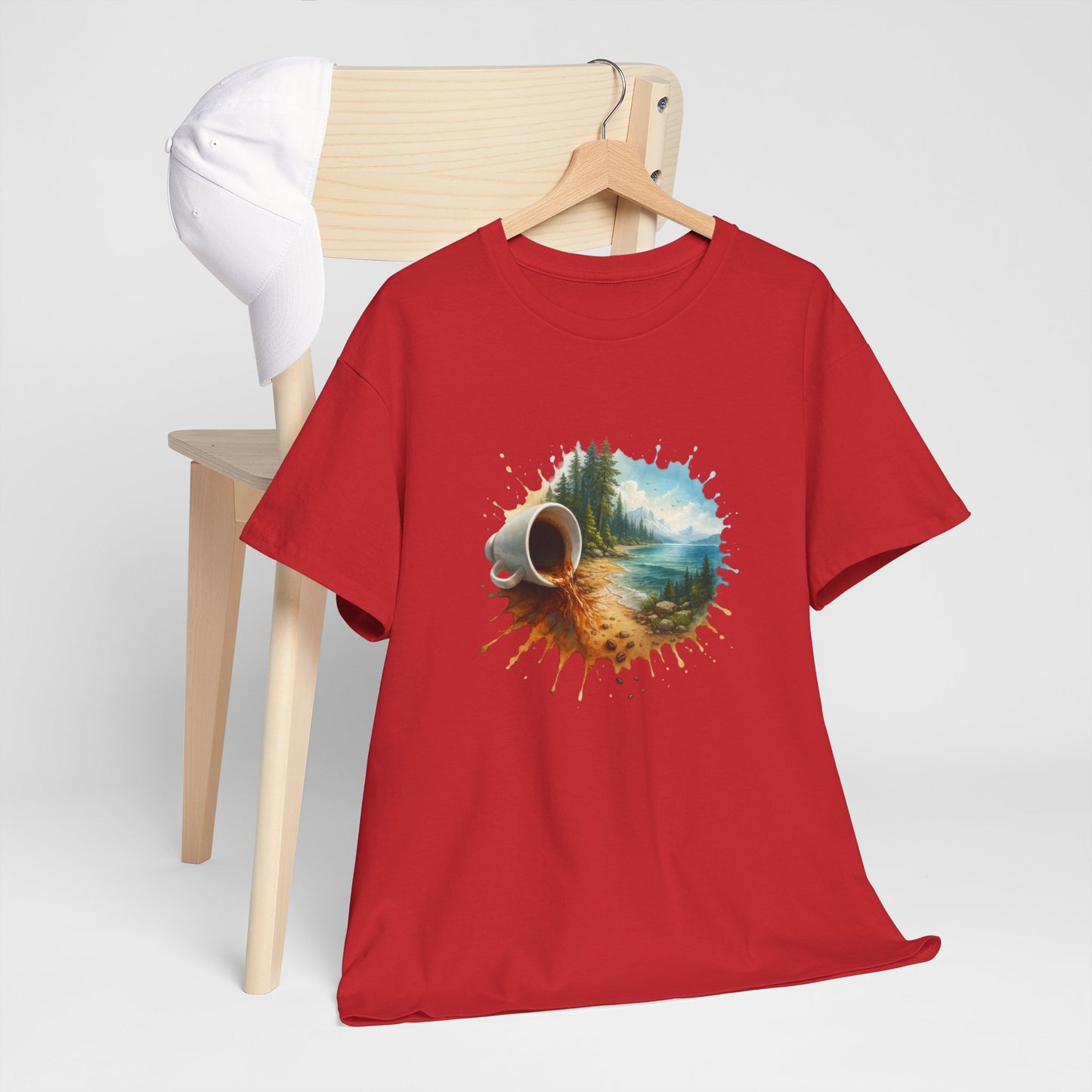 Nature-Inspired Unisex Heavy Cotton Tee, Casual Outfit, Gift for Nature Lovers, Camping Apparel, Outdoor Adventure Shirt