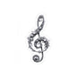 Ornate Treble Clef Kiss-Cut Sticker — Decorative Music Note Decal for Laptops & Instruments