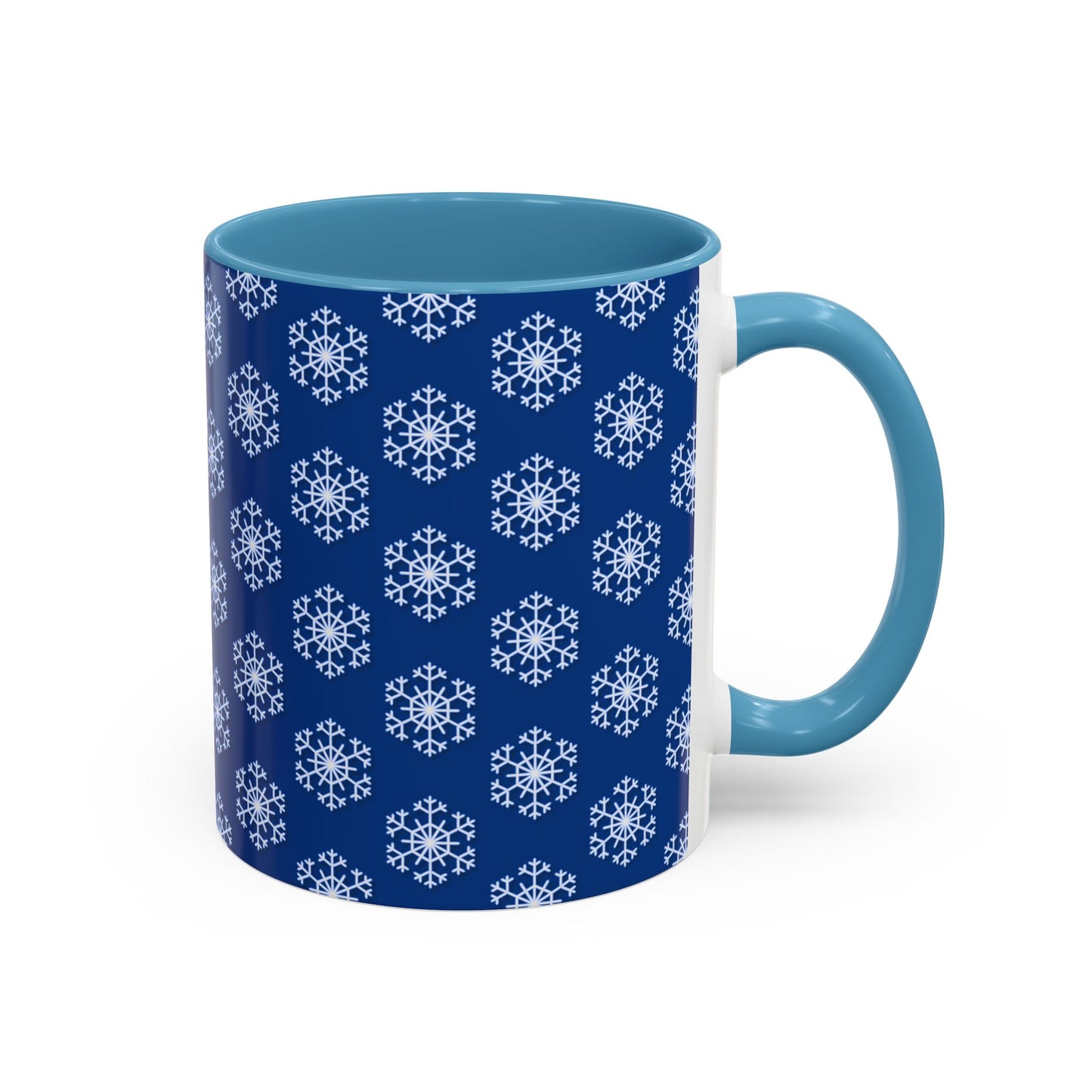 Blue Snowflake Accent Coffee Mug for Winter, Holiday Gift, Cozy Drinkware, Festive Kitchen Decor, Mug for Coffee Lovers, Tea Time Essential