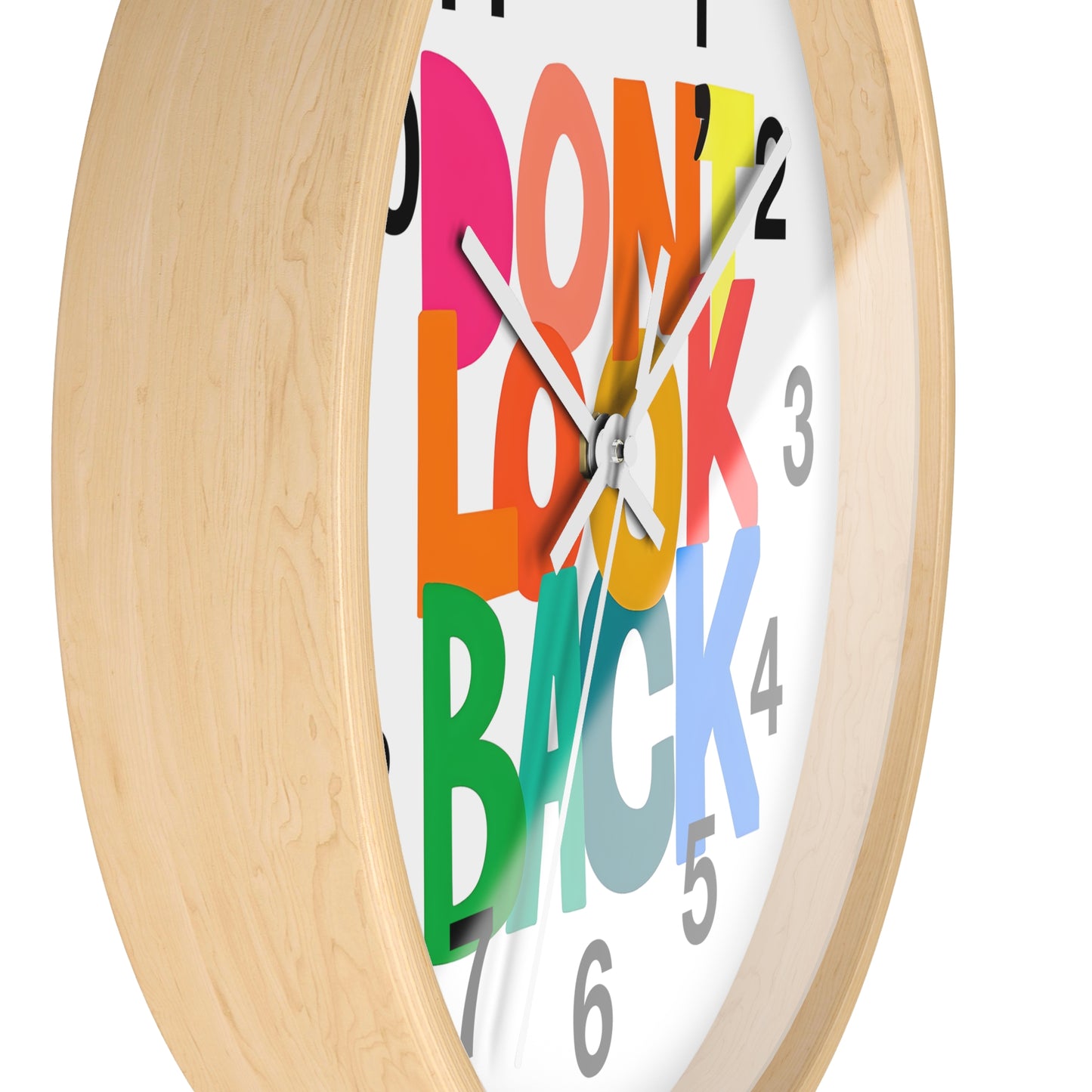Don’t Look Back Wall Clock — Colorful Motivational Home Decor