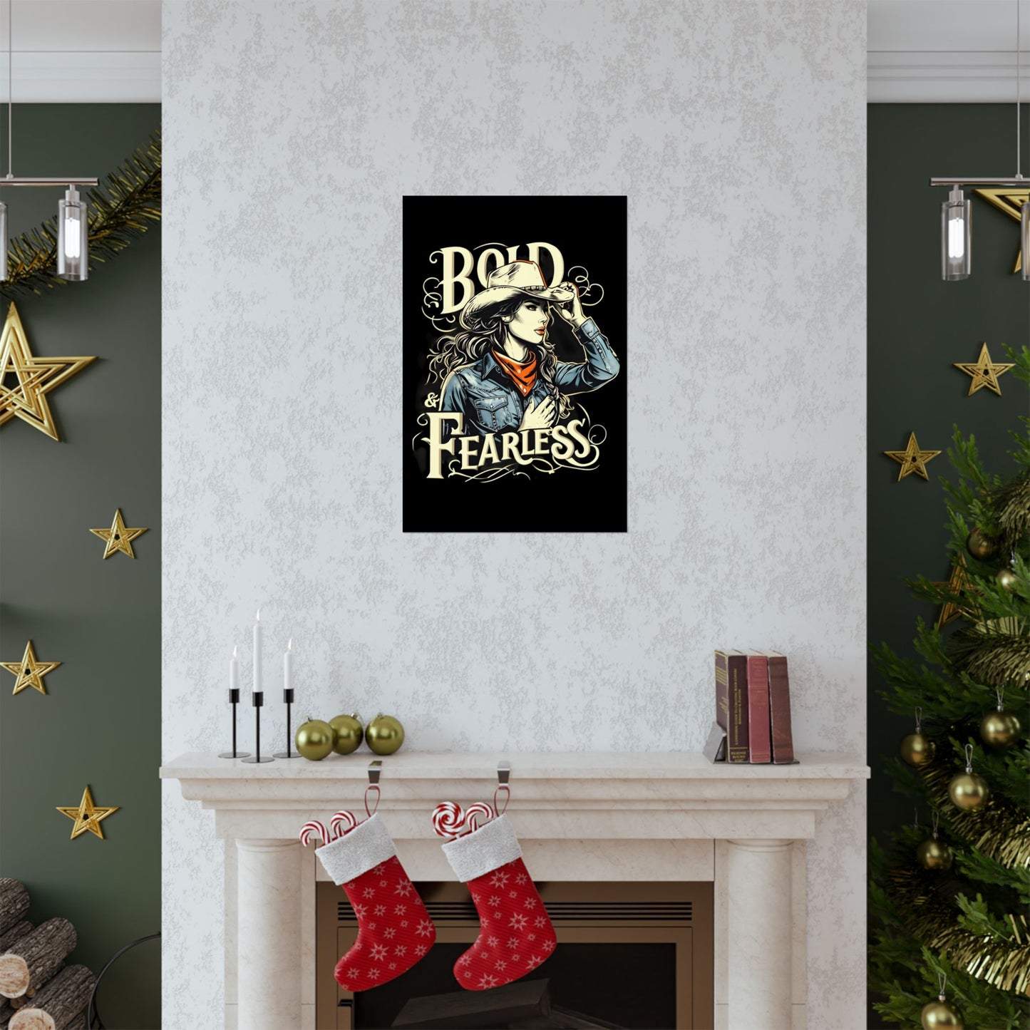 Bold & Fearless Cowboy Woman Poster — Matte Vertical Wall Art