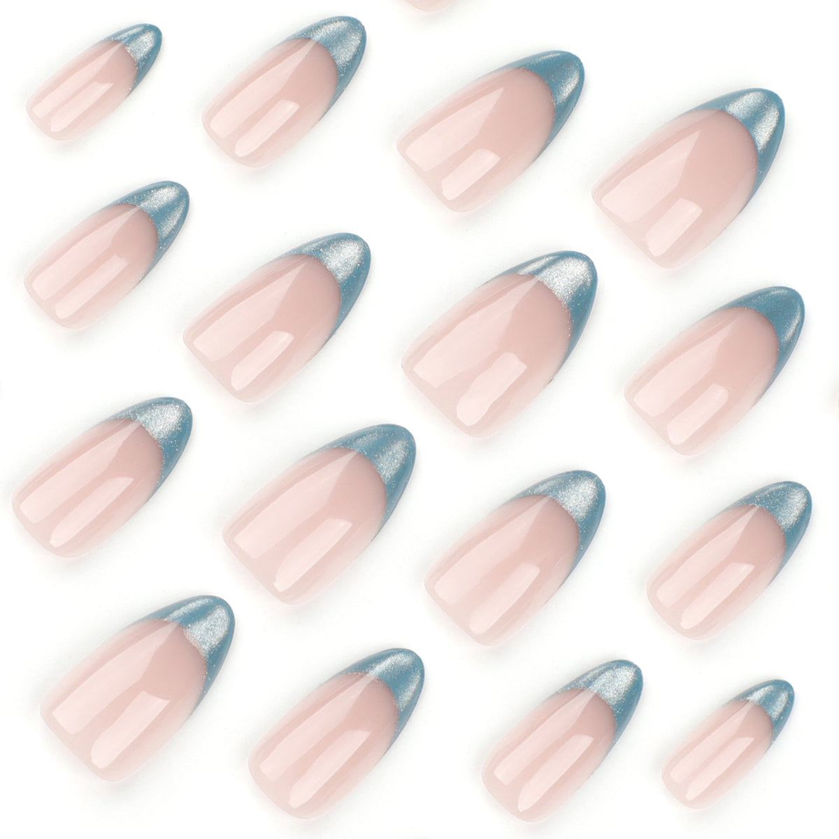 Cat eye wearing manicure French rich green simple almond 365nails – Image 3