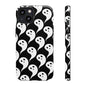 Ghost Pattern Phone Case, Cute Ghost Cell Phone Cover, Halloween Accessory, Spooky Gift, Black and White Phone Case