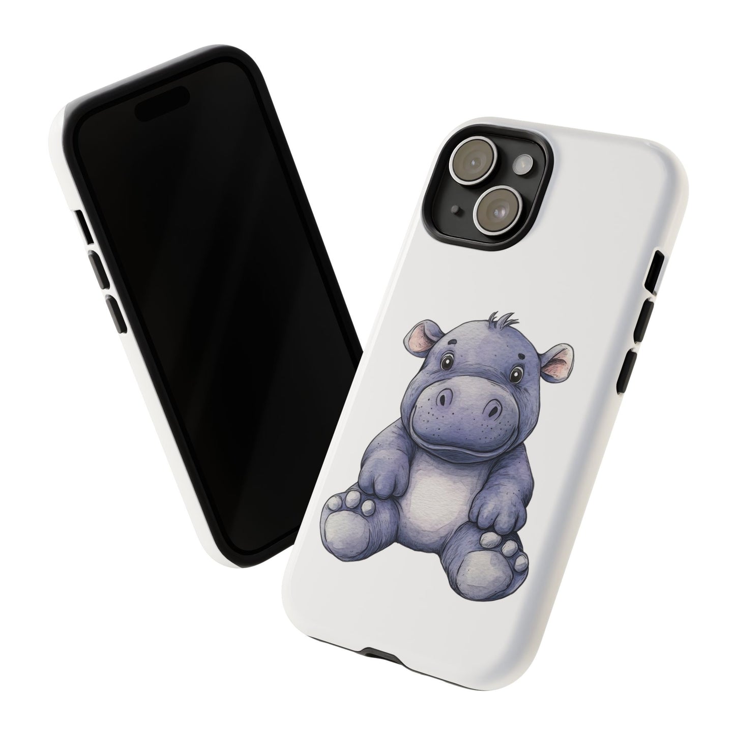 Cute Hippo Phone Case, Unique Tough Cases, Animal Lover Gift, Cute Animal Design, Baby Animal Phone Accessory