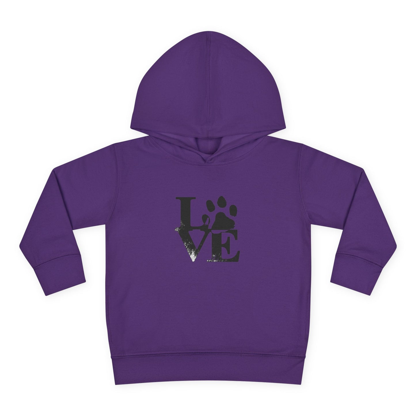 Paw Print Love Toddler Fleece Hoodie, Cute Kids Sweatshirt, Animal Lover Gift, Pet Lover Apparel, Cozy Toddler Hoodie