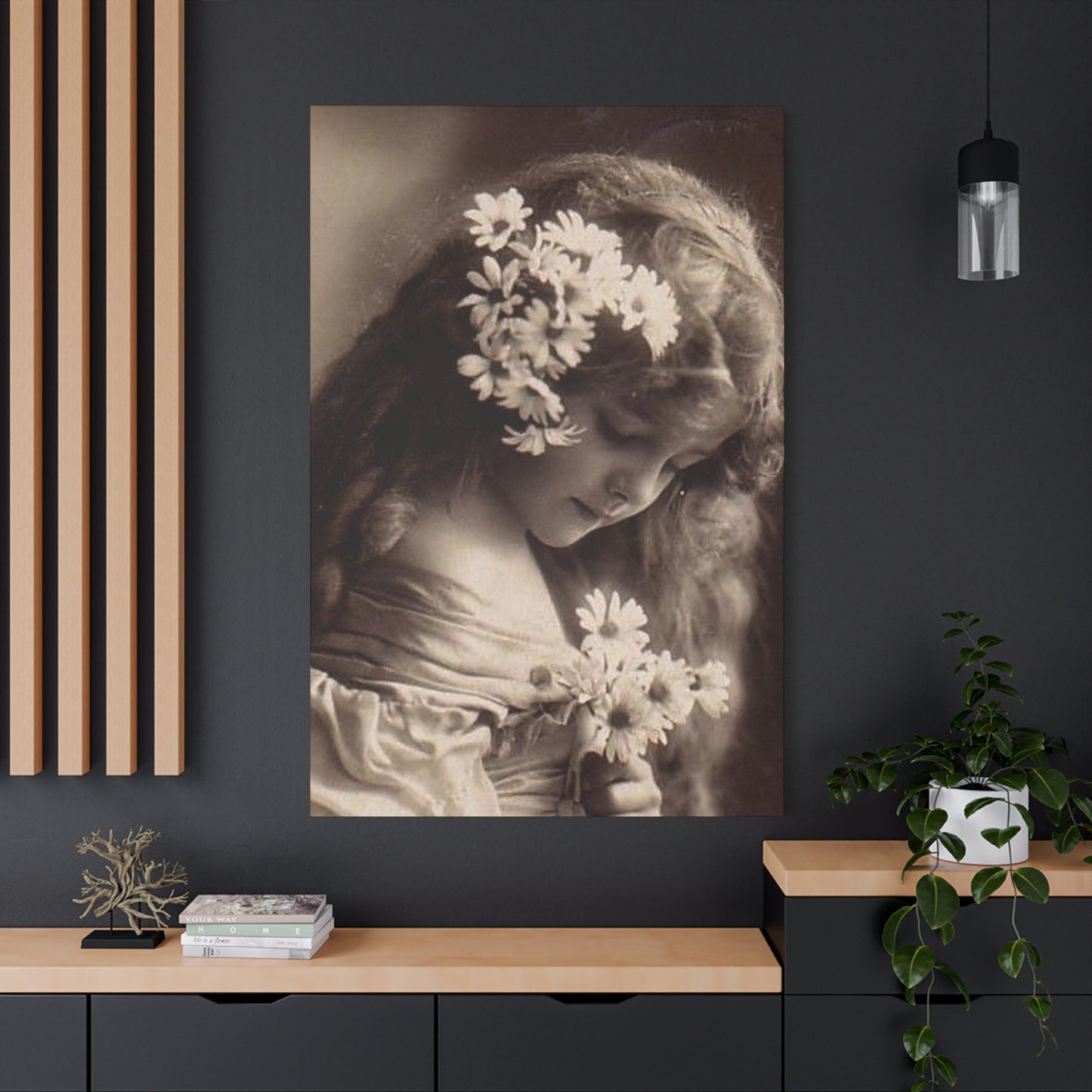Vintage Floral Portrait Canvas