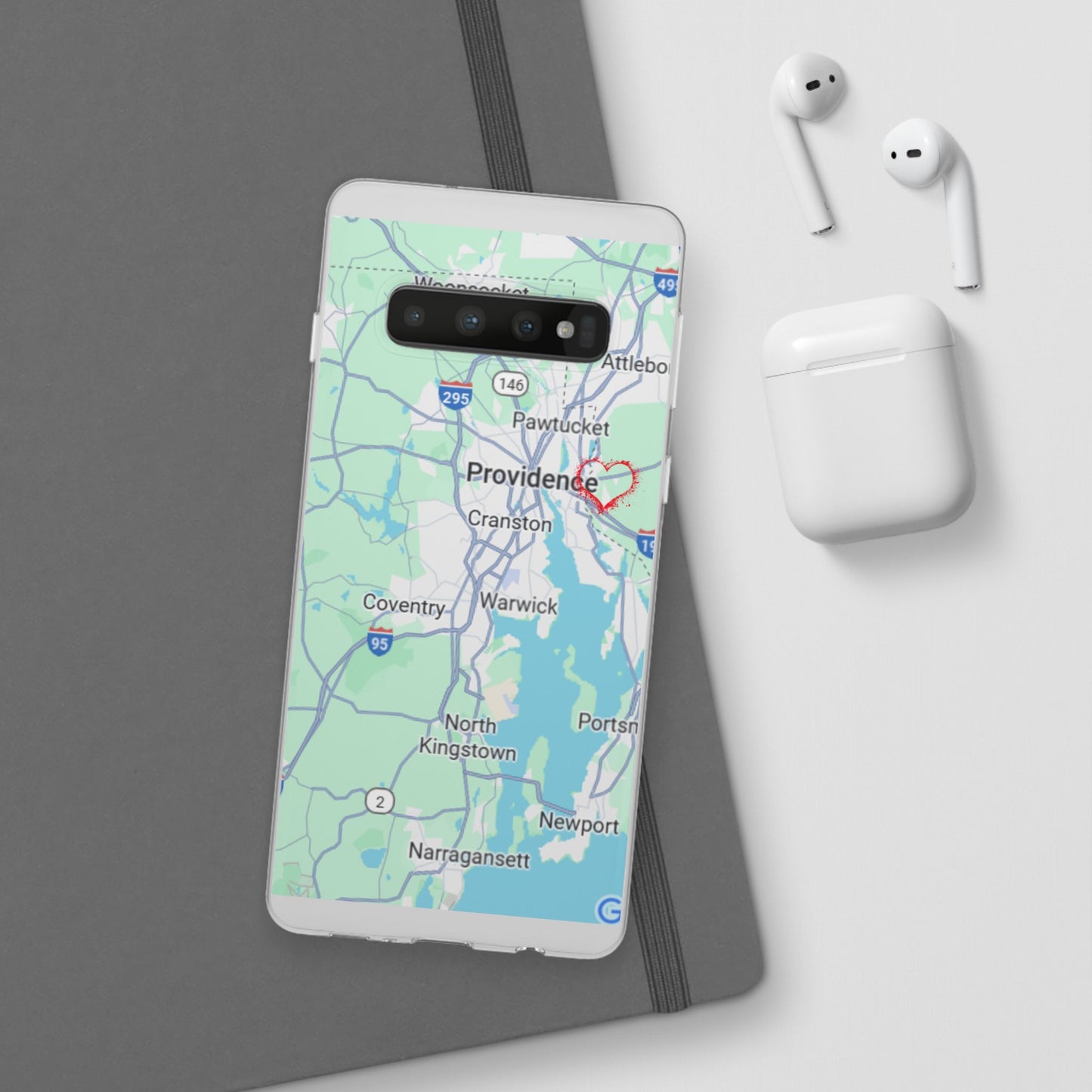 Providence Heart Map Phone Case - Custom Flexible Smartphone Protector, Gift for Her, Map Lover's Accessory, Personalized Case, Travel [...]