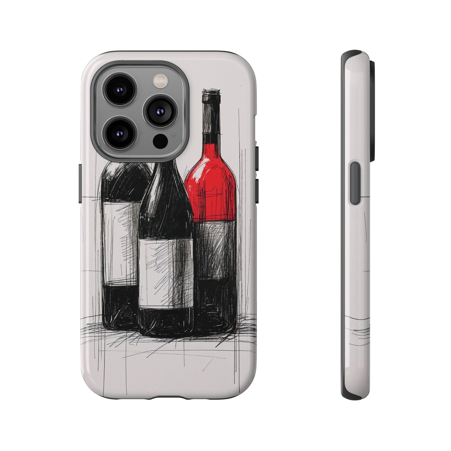 Wine Lover's Phone Case, Tough Phone Cover, Artistic Wine Design, Gift for Wine Enthusiasts, Customizable Case, Unique Wine Art