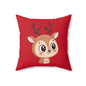 Adorable Reindeer Pillow, Cute Holiday Decor, Soft Accent Cushion, Cozy Christmas Gift, Festive Home Accessories, Kids Room Decoration