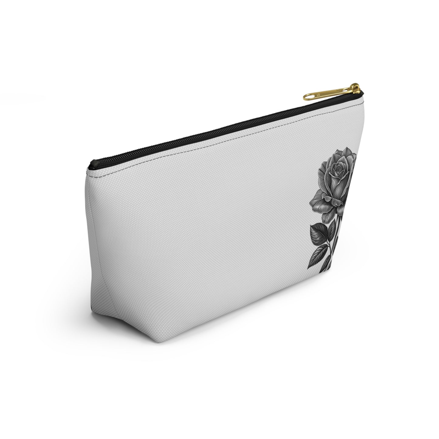 Black Rose Accessory Pouch | Makeup Bag | Travel Organizer | Gift for Her | Floral Design | Elegant Storage