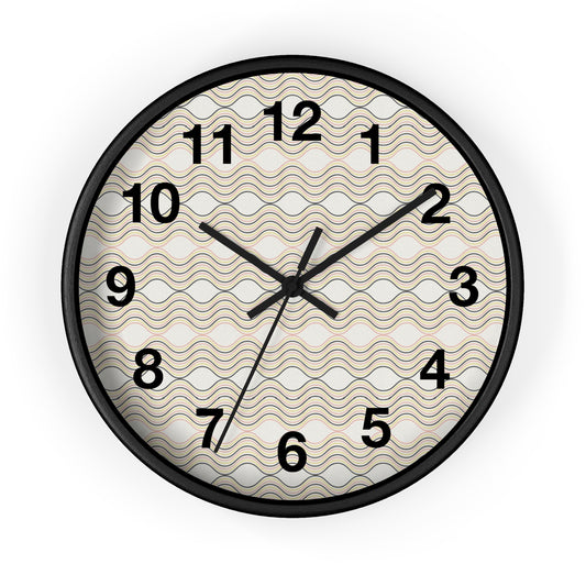 Modern Wave Pattern Wall Clock, Home Decor, Unique Gift, Coastal Vibes, Timepiece, Minimalist Design, Office Decor