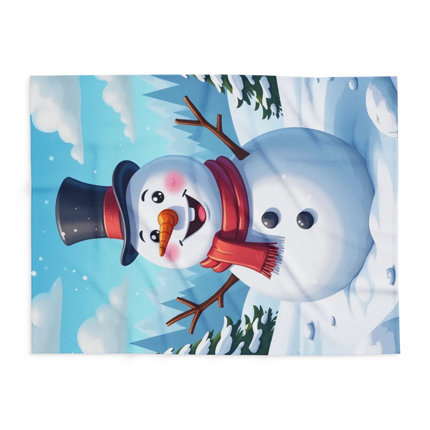Arctic Fleece Blanket Snowman