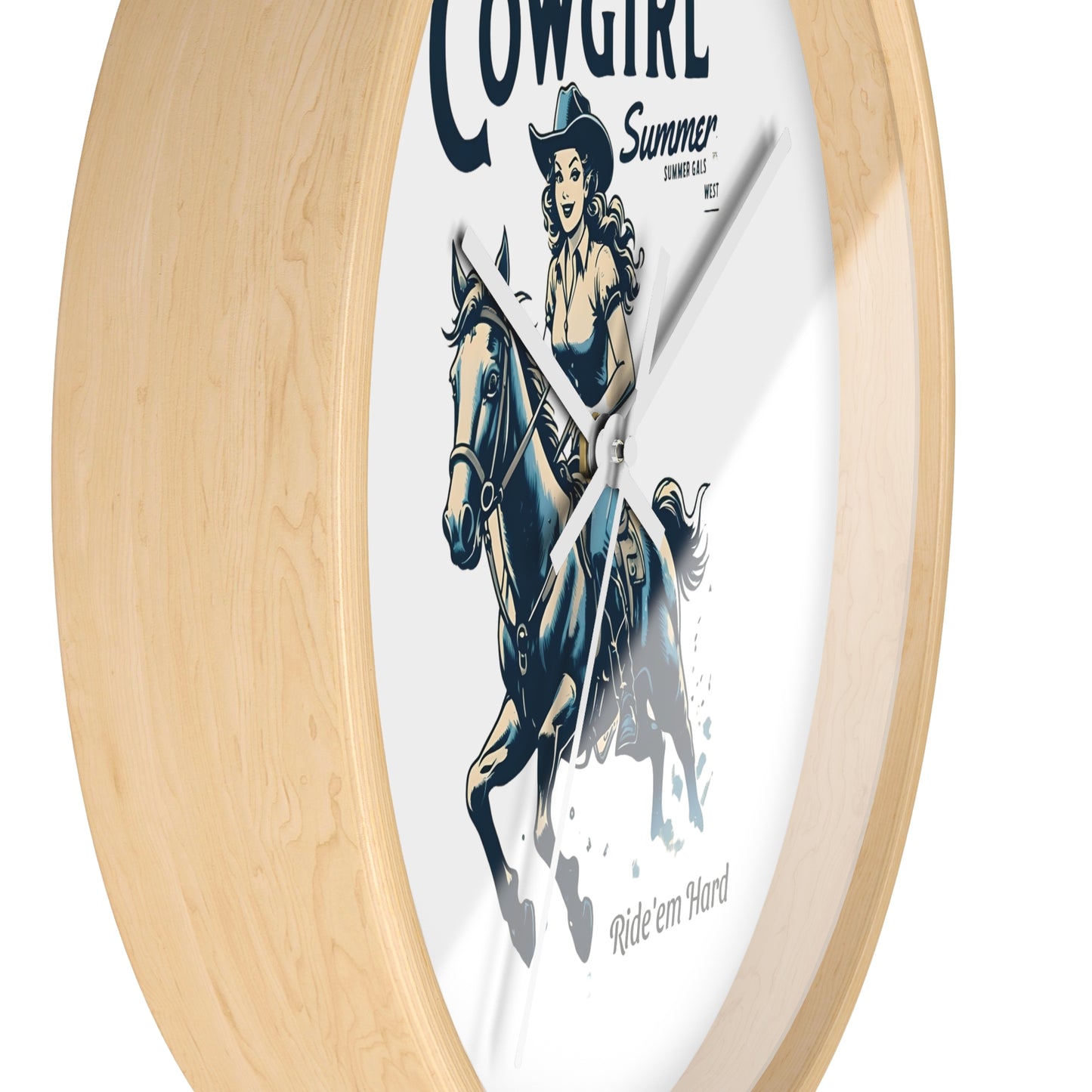 Cowgirl Summer Wall Clock Western Decor, Rustic Home, Rodeo Theme