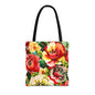 Floral Print Tote Bag - Colorful Reusable Shopping Bag Picnic Essential
