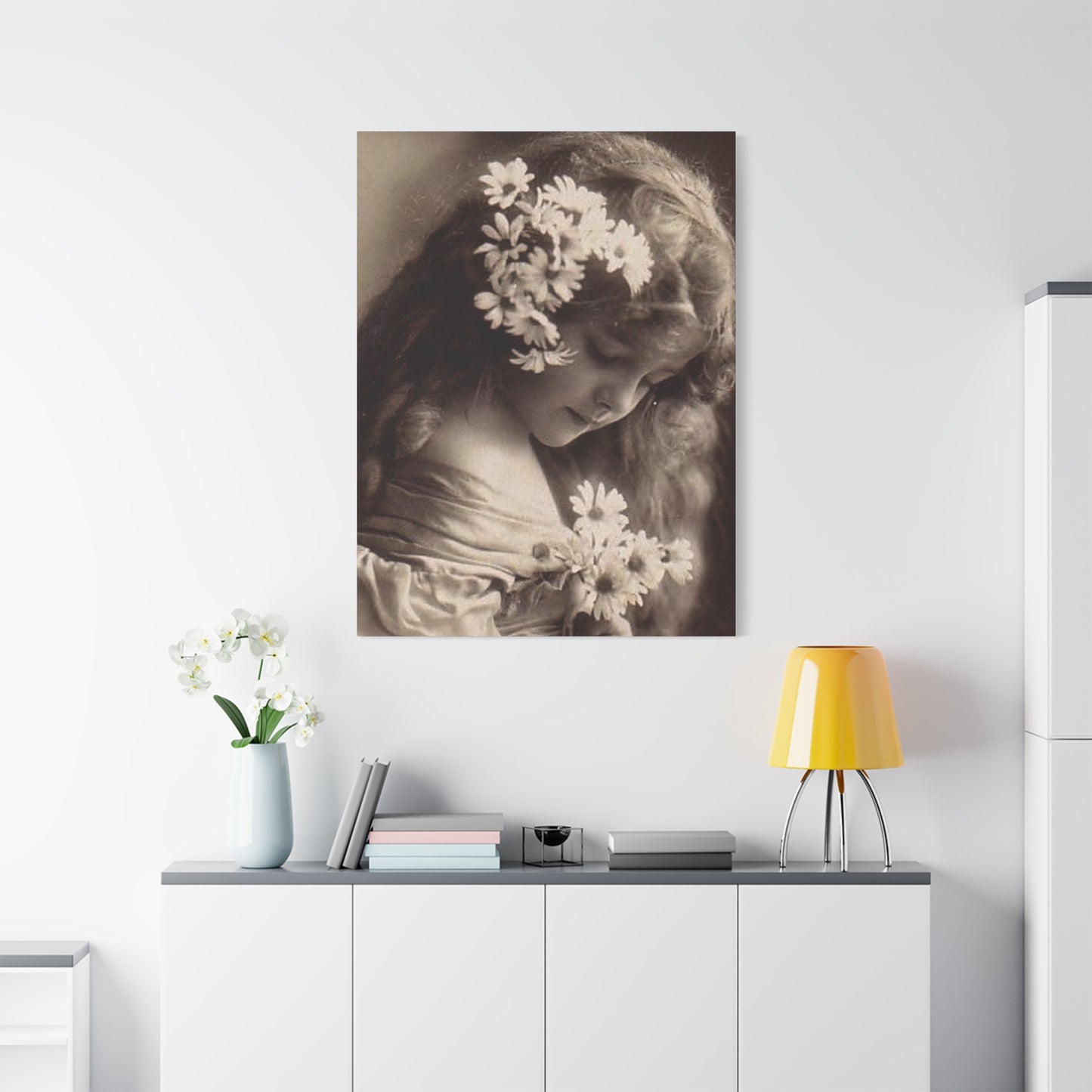 Vintage Floral Portrait Canvas