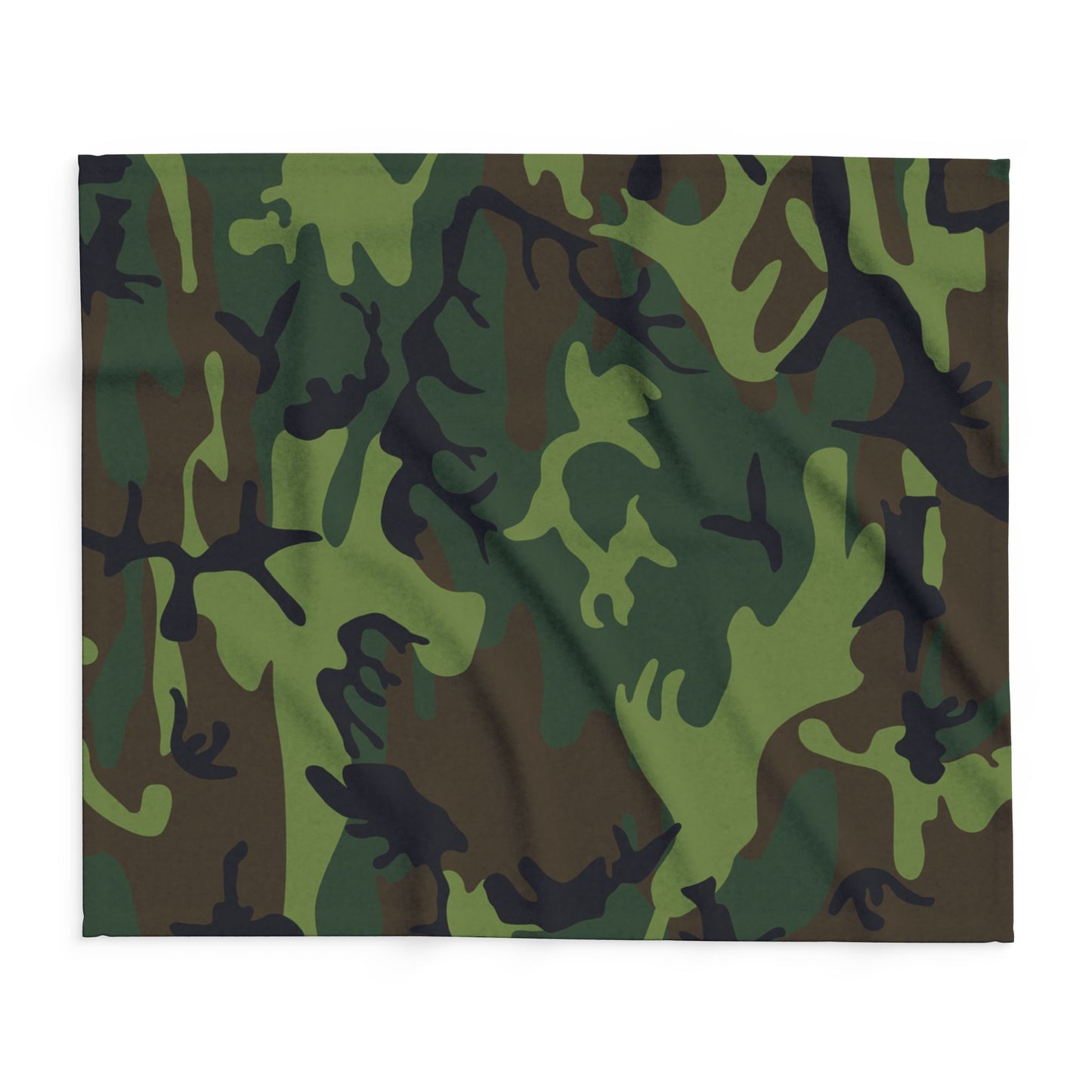 Camouflage Fleece Blanket, Cozy Decor for Outdoor Lovers, Perfect for Camping, Gifting, Military Veterans, Warm Home Accessory
