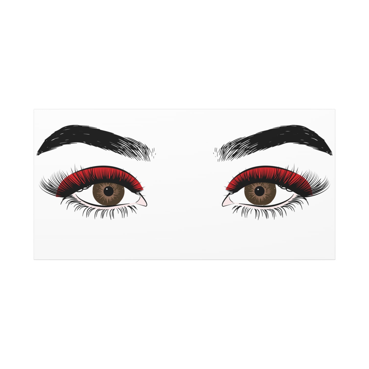 Red Lashes Wall Art Canvas — Glam Eyes Makeup Decor