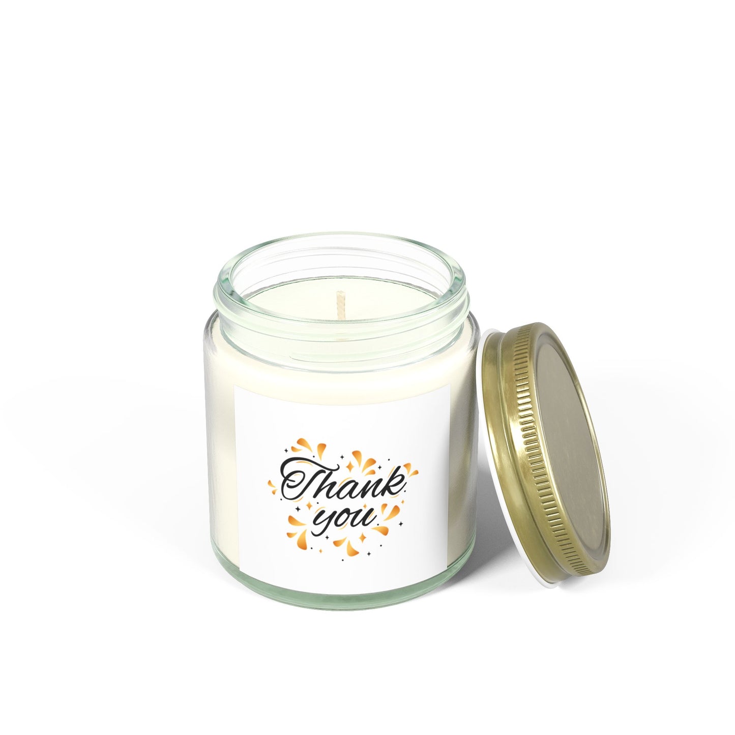 Thank You Scented Candle - Coconut Apricot Wax Gift, Birthday Present, Relaxation, Home Decor, Aromatherapy